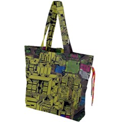 Technology Circuit Board Drawstring Tote Bag by Ket1n9