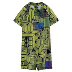 Technology Circuit Board Kids  Boyleg Half Suit Swimwear by Ket1n9