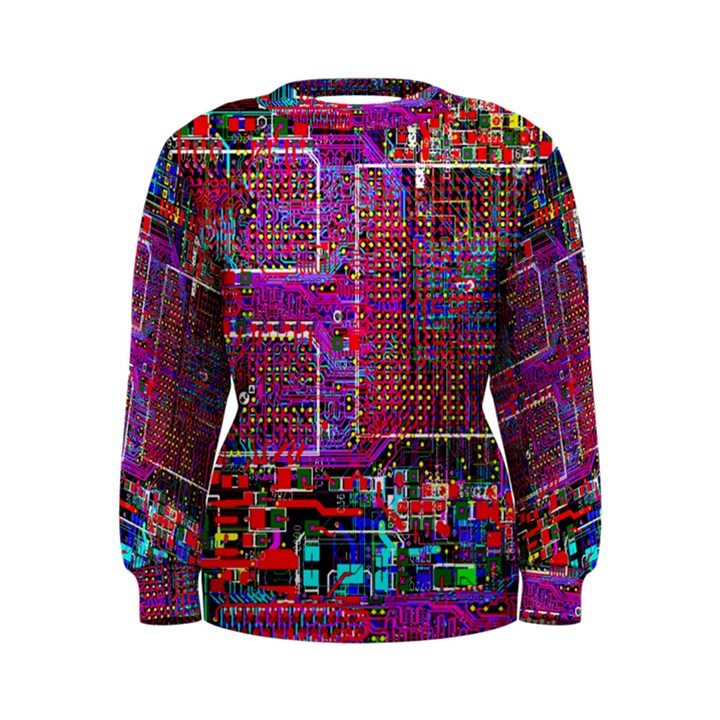 Technology Circuit Board Layout Pattern Women s Sweatshirt