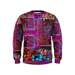 Technology Circuit Board Layout Pattern Kids  Sweatshirt by Ket1n9