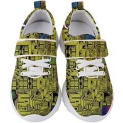 Technology Circuit Board Kids  Velcro Strap Shoes by Ket1n9