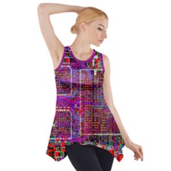 Technology Circuit Board Layout Pattern Side Drop Tank Tunic by Ket1n9