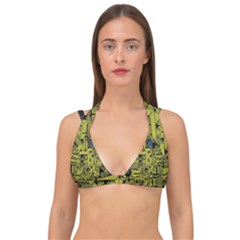 Technology Circuit Board Double Strap Halter Bikini Top by Ket1n9