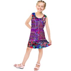 Technology Circuit Board Layout Pattern Kids  Tunic Dress by Ket1n9