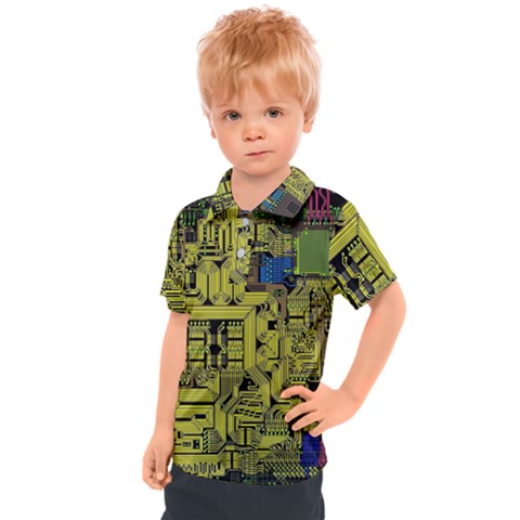 Technology Circuit Board Kids  Polo T-shirt by Ket1n9