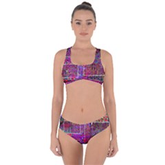 Technology Circuit Board Layout Pattern Criss Cross Bikini Set by Ket1n9