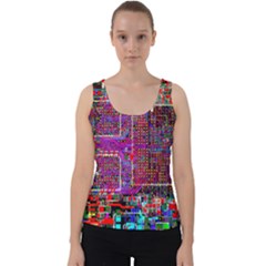 Technology Circuit Board Layout Pattern Velvet Tank Top by Ket1n9