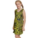 Technology Circuit Board Kids  Sleeveless Tiered Mini Dress View2