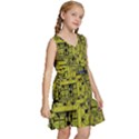 Technology Circuit Board Kids  Sleeveless Tiered Mini Dress View3