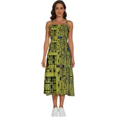 Technology Circuit Board Sleeveless Shoulder Straps Boho Dress by Ket1n9