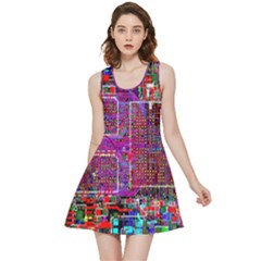 Technology Circuit Board Layout Pattern Inside Out Reversible Sleeveless Dress by Ket1n9