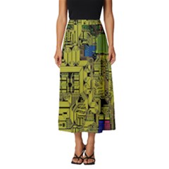 Technology Circuit Board Classic Midi Chiffon Skirt by Ket1n9