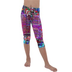 Technology Circuit Board Layout Pattern Kids  Lightweight Velour Capri Leggings  by Ket1n9