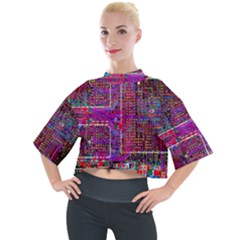 Technology Circuit Board Layout Pattern Mock Neck T-shirt by Ket1n9