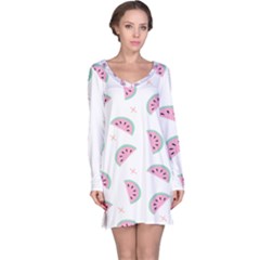 Watermelon Wallpapers  Creative Illustration And Patterns Long Sleeve Nightdress by Ket1n9