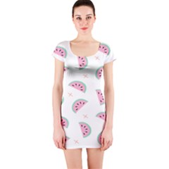 Watermelon Wallpapers  Creative Illustration And Patterns Short Sleeve Bodycon Dress by Ket1n9