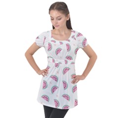 Watermelon Wallpapers  Creative Illustration And Patterns Puff Sleeve Tunic Top by Ket1n9