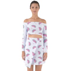 Watermelon Wallpapers  Creative Illustration And Patterns Off Shoulder Top With Skirt Set by Ket1n9