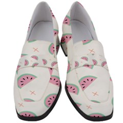 Watermelon Wallpapers  Creative Illustration And Patterns Women s Chunky Heel Loafers by Ket1n9