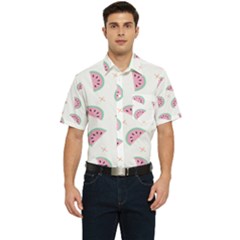 Watermelon Wallpapers  Creative Illustration And Patterns Men s Short Sleeve Pocket Shirt  by Ket1n9