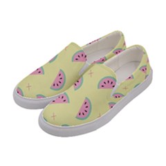 Watermelon Wallpapers  Creative Illustration And Patterns Women s Canvas Slip Ons by Ket1n9