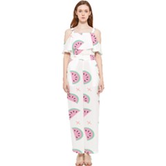 Watermelon Wallpapers  Creative Illustration And Patterns Draped Sleeveless Chiffon Jumpsuit by Ket1n9