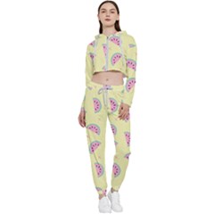 Watermelon Wallpapers  Creative Illustration And Patterns Cropped Zip Up Lounge Set by Ket1n9