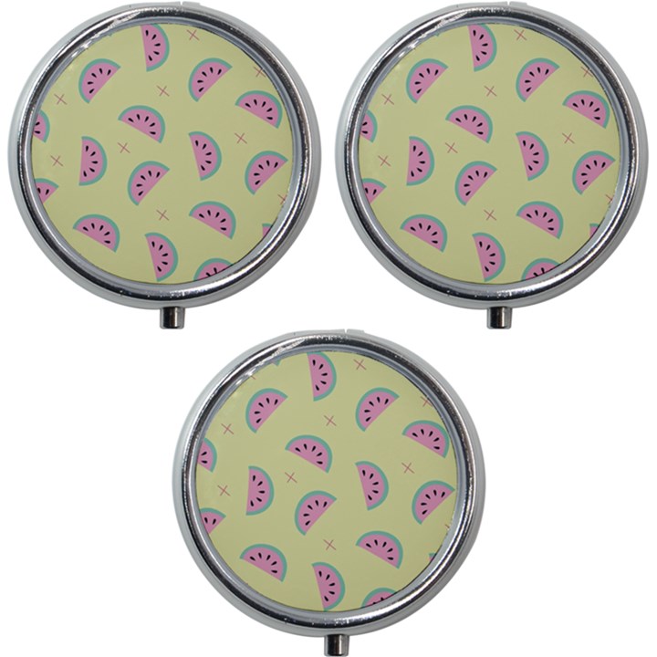 Watermelon Wallpapers  Creative Illustration And Patterns Mini Round Pill Box (Pack of 3)