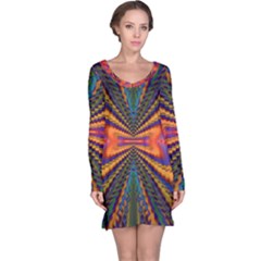 Casanova Abstract Art-colors Cool Druffix Flower Freaky Trippy Long Sleeve Nightdress by Ket1n9