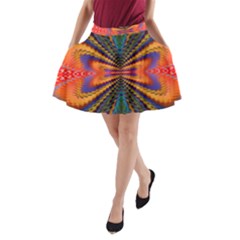 Casanova Abstract Art-colors Cool Druffix Flower Freaky Trippy A-line Pocket Skirt by Ket1n9