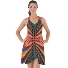 Casanova Abstract Art-colors Cool Druffix Flower Freaky Trippy Show Some Back Chiffon Dress by Ket1n9