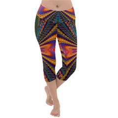 Casanova Abstract Art-colors Cool Druffix Flower Freaky Trippy Lightweight Velour Capri Yoga Leggings by Ket1n9