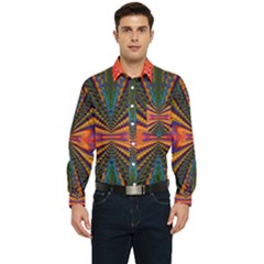 Casanova Abstract Art-colors Cool Druffix Flower Freaky Trippy Men s Long Sleeve Pocket Shirt 