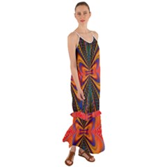 Casanova Abstract Art-colors Cool Druffix Flower Freaky Trippy Cami Maxi Ruffle Chiffon Dress by Ket1n9