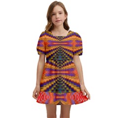 Casanova Abstract Art-colors Cool Druffix Flower Freaky Trippy Kids  Short Sleeve Dolly Dress by Ket1n9