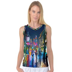 Abstract-vibrant-colour-cityscape Women s Basketball Tank Top by Ket1n9