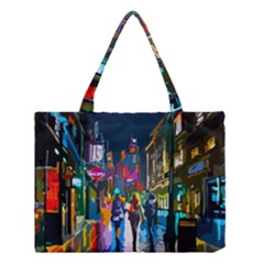 Abstract-vibrant-colour-cityscape Medium Tote Bag by Ket1n9