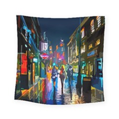 Abstract-vibrant-colour-cityscape Square Tapestry (small)