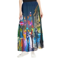 Abstract-vibrant-colour-cityscape Maxi Chiffon Skirt by Ket1n9