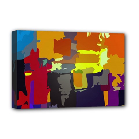 Abstract-vibrant-colour Deluxe Canvas 18  X 12  (stretched) by Ket1n9