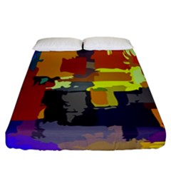 Abstract-vibrant-colour Fitted Sheet (california King Size) by Ket1n9