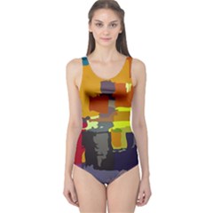 Abstract-vibrant-colour One Piece Swimsuit by Ket1n9