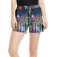 Abstract-vibrant-colour-cityscape Women s Runner Shorts by Ket1n9