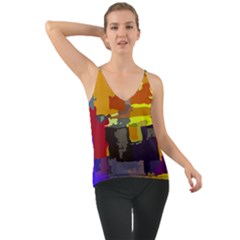 Abstract-vibrant-colour Chiffon Cami by Ket1n9