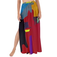 Abstract-vibrant-colour Maxi Chiffon Tie-up Sarong by Ket1n9