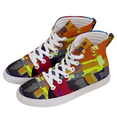 Abstract-vibrant-colour Men s Hi-top Skate Sneakers by Ket1n9