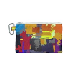 Abstract-vibrant-colour Canvas Cosmetic Bag (small) by Ket1n9