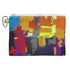 Abstract-vibrant-colour Canvas Cosmetic Bag (xl) by Ket1n9