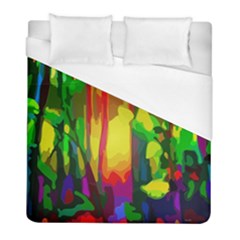 Abstract-vibrant-colour-botany Duvet Cover (full/ Double Size) by Ket1n9