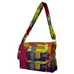 Abstract-vibrant-colour Full Print Messenger Bag (m) by Ket1n9